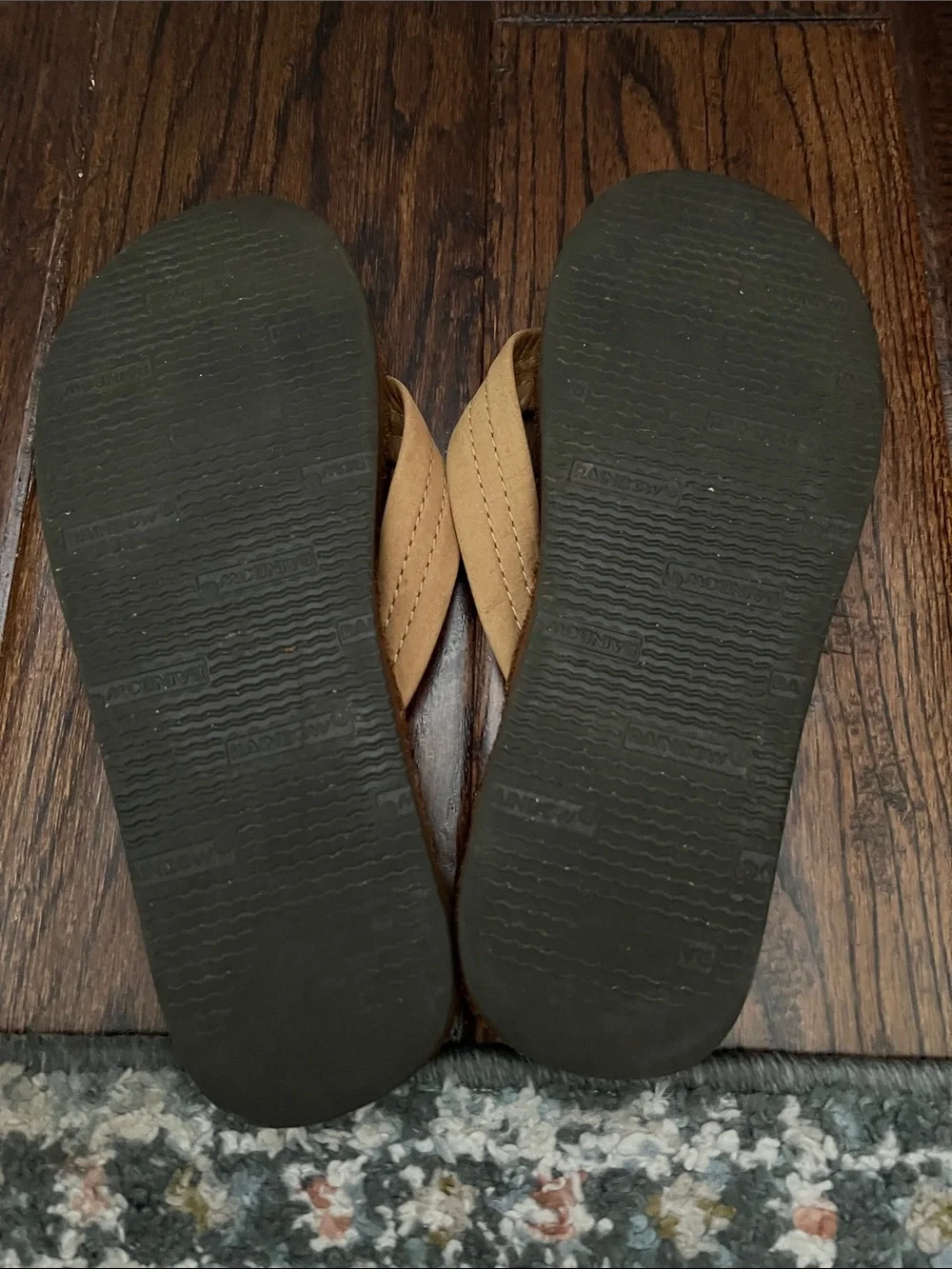 Tan Suede Flip Flop Sandals